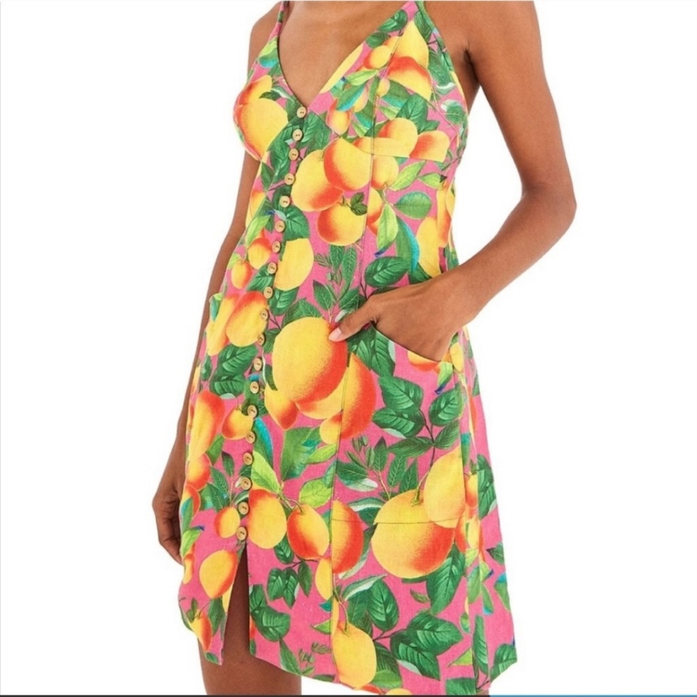 FARM Rio Orange Sunset Mini Dress